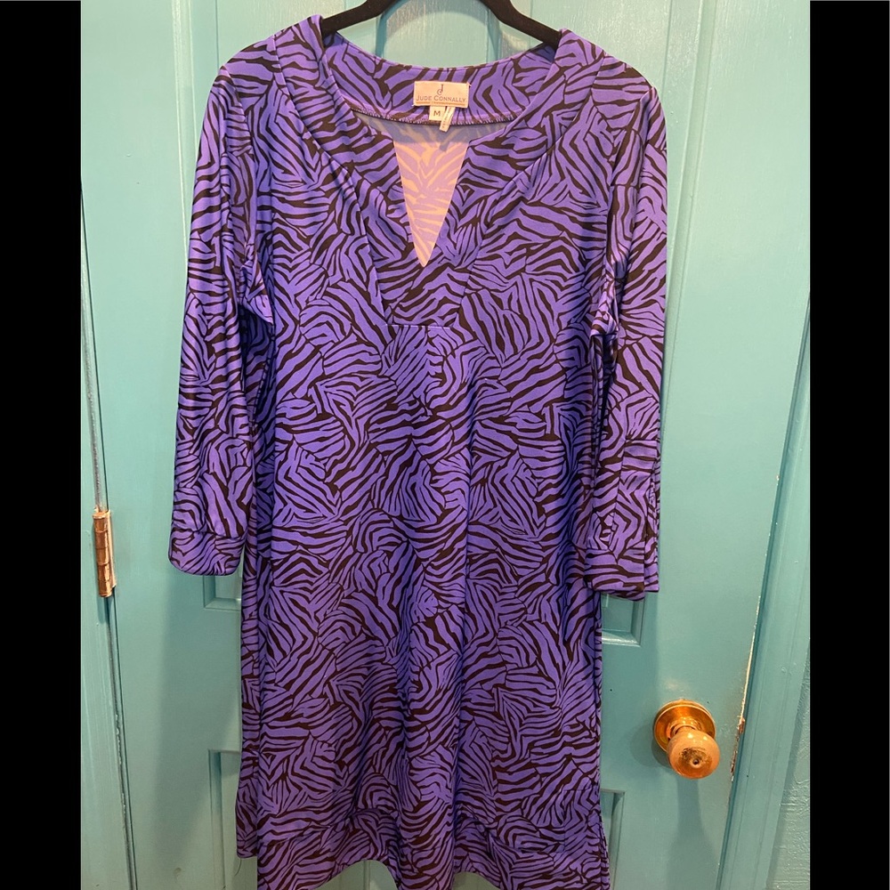Jude Connally purple black dress